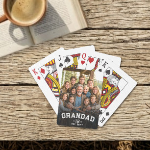 Opa Est Jahr Foto Andenken Gesamtzahl Enkelkinder Spielkarten