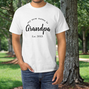 Opa Est Jahr Schwarz Neue Großeltern-Kind-Ankündig T-Shirt