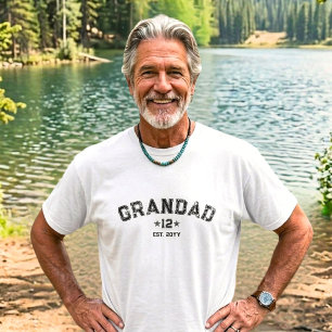Opa Est Jahr Schwarz Weiß Gesamt Großeltern Legacy T-Shirt