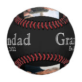 Opa Est. Minimal Weiß Fett Text 3 Foto Baseball (Rückseite)