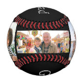 Opa Est. Minimal Weiß Fett Text 3 Foto Baseball (Vorderseite)