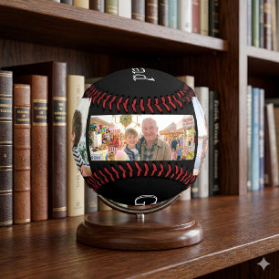Opa Est. Minimal Weiß Fett Text 3 Foto Baseball