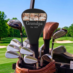Opa Est. Minimal Weiß Fett Text 3 Foto Golf Headcover