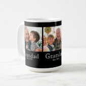 Opa Est. Minimal Weiß Fett Text 3 Foto Kaffeetasse (Vorderseite Links)