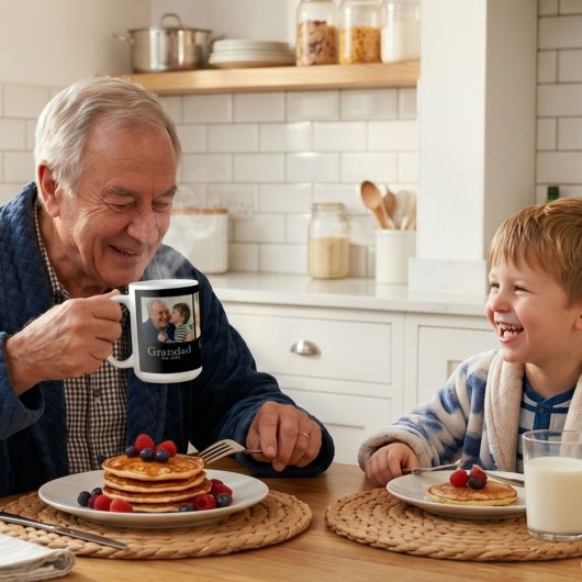 Opa Est. Minimal Weiß Fett Text 3 Foto Kaffeetasse