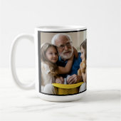 Opa Est. Weißer Grunge-Textfoto Kaffeetasse (Links)