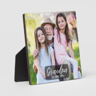 Opa Est. White Schriftfoto Fotoplatte