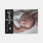 Opa Established Black Modern Script Foto Fleecedecke (Vorderseite (Horizontal))