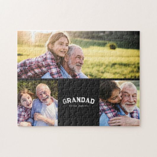 Opa Established Bold Schwarz 3 Foto Puzzle (Horizontal)