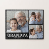 Opa Established Bold Typography Schwarz 3 Foto  Puzzle (Horizontal)