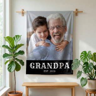 Opa Established Dekorative Typografie Foto Fleecedecke