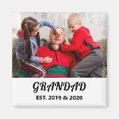 Opa Established Foto Fette Schwarze Schrift Magnet (Vorne)