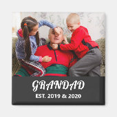 Opa Established Foto Fette Weiße Typografie Magnet (Vorne)