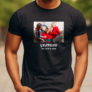 Opa Established Foto Fette weiße Typografie T-Shirt
