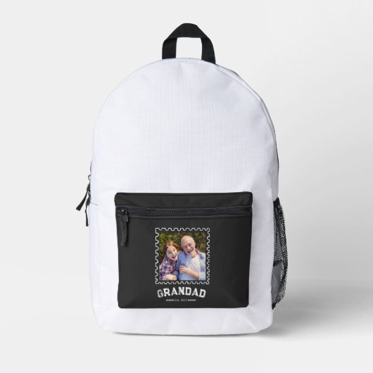 Opa Established Foto-Geschenk Bedruckter Rucksack (Vorderseite)