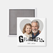 Opa Established Foto-Geschenk für Großvater Magnet (Vorderseite/Rückseite)