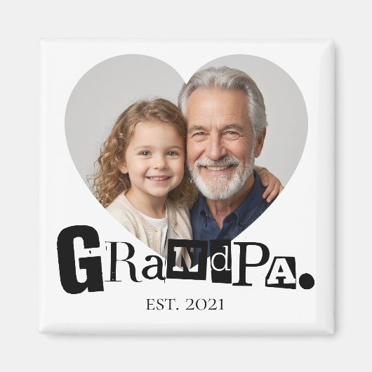 Opa Established Foto-Geschenk für Großvater Magnet (Vorne)