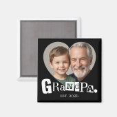 Opa Established Foto-Geschenk für Großvater Magnet (Vorderseite/Rückseite)
