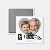 Opa Established Foto-Geschenk für Großvater Magnet (Vorderseite/Rückseite)