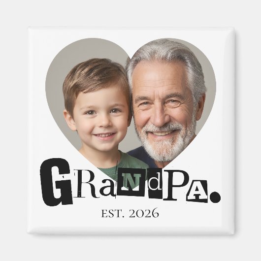 Opa Established Foto-Geschenk für Großvater Magnet (Vorne)
