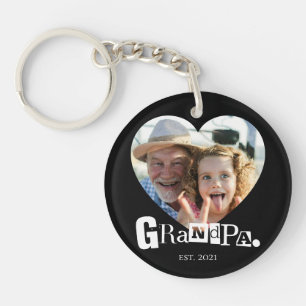 Opa Established Foto-Geschenk für Großvater Schlüsselanhänger