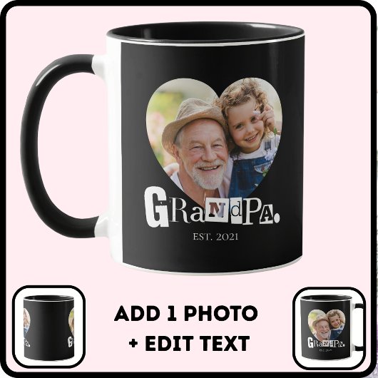 Opa Established Foto-Geschenk für Großvater Tasse