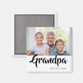 Opa Established Foto Geschenk Magnet (Vorderseite/Rückseite)