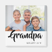 Opa Established Foto Geschenk Magnet (Vorne)