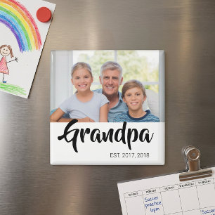 Opa Established Foto Geschenk Magnet