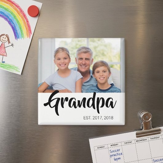 Opa Established Foto Geschenk Magnet