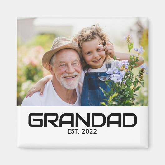 Opa Established Foto-Geschenkmagnet Magnet (Vorne)