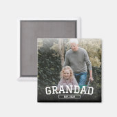 Opa Established Foto Neues Opa-Geschenk Magnet (Vorderseite/Rückseite)