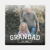 Opa Established Foto Neues Opa-Geschenk Magnet (Vorne)
