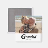 Opa Established Foto Opa-Tag Magnet (Vorderseite/Rückseite)