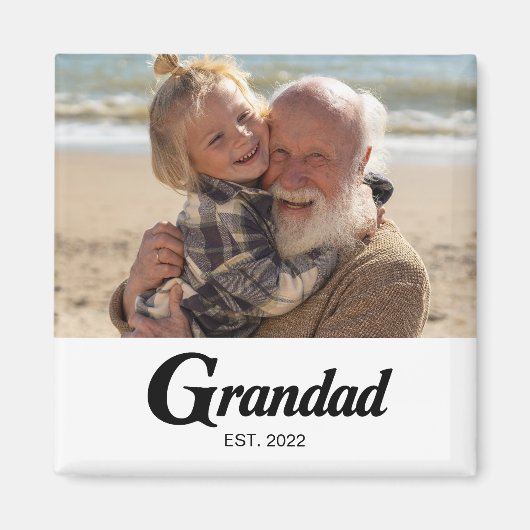 Opa Established Foto Opa-Tag Magnet (Vorne)