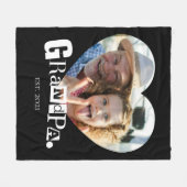 Opa Established Großvater Foto Geschenk Fleecedecke (Vorderseite (Horizontal))