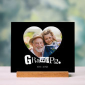Opa Established Großvater Herz Foto Geschenk Acrylschild (Neutral)