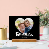 Opa Established Großvater Herz Foto Geschenk Acrylschild (Hochzeit)
