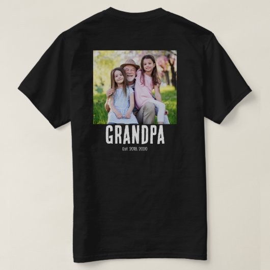 Opa Established Photo Grunge Text T-Shirt (Design Rückseite)