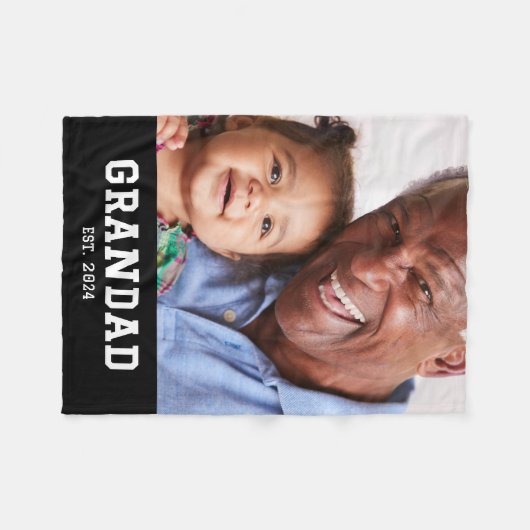 Opa Established Schwarz Modern Fette Foto Fleecedecke (Vorderseite (Horizontal))