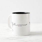 Opa etabliert | Opa-Geschenk Zwei-Tonen-Kaffee-Tas Zweifarbige Tasse (Vorderseite Links)
