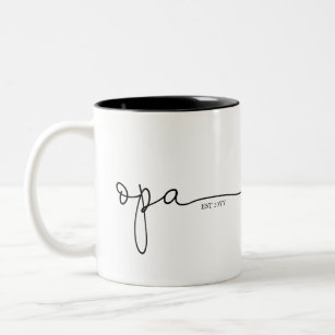 Opa etabliert   Opa-Geschenk Zwei-Tonen-Kaffee-Tas Zweifarbige Tasse