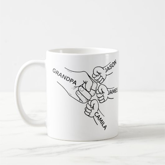 Opa-Faustpumpf-Tasse, Opa-Tasse mit Namen, Großmut Kaffeetasse (Links)
