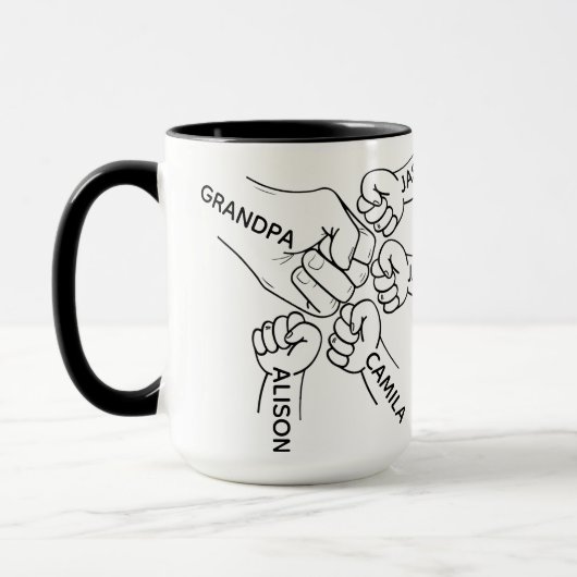 Opa-Faustpumpf-Tasse, Opa-Tasse mit Namen, Großmut Tasse (Links)