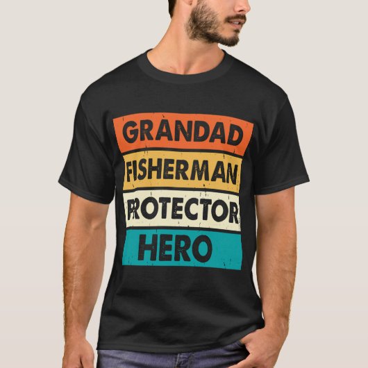 Opa Fischer Beschützer Held T-Shirt (Vorderseite)