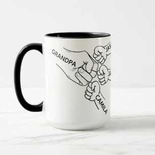 Opa Fist Bump Becher, Opa Tasse mit Namen, Gra