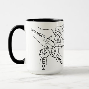 Opa Fist Bump Becher, Opa Tasse mit Namen, Gra