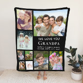 Opa Foto Collage Black Fleecedecke