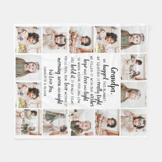 Opa Foto Collage Fleece Blanket (Vorderseite (Horizontal))