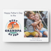 Opa Foto Retro Vathers Day Golf Gag Fotoplatte (Vorderseite)